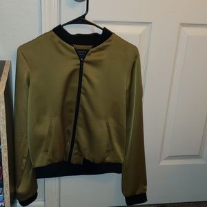Forever 21 Green and Black Bomber Jacket